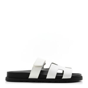 Hermes Calfskin Womens Chypre Sandals White