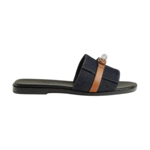Hermès Giulia sandal 'Bleu Brut / Naturel'
