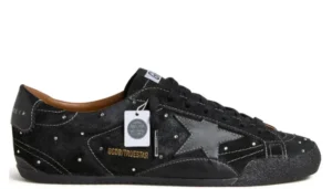 Golden Goose True-Star Black Suede Swarovski Crystal Black Star Heel (W)