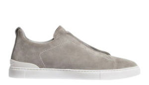 Zegna Grey Mélange Suede Triple Stitch™ Sneakers